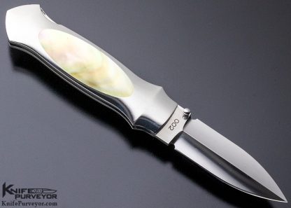 Robert Sidelinger Custom Knife Gold Lip Pearl Interframe Lockback Dagger - Image 3
