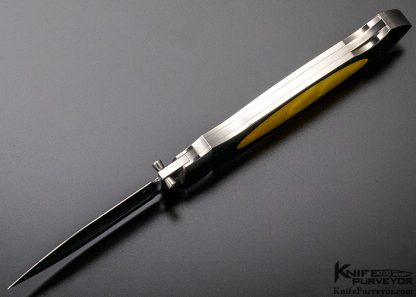 Robert Sidelinger Custom Knife Gold Lip Pearl Interframe Lockback Dagger - Image 6