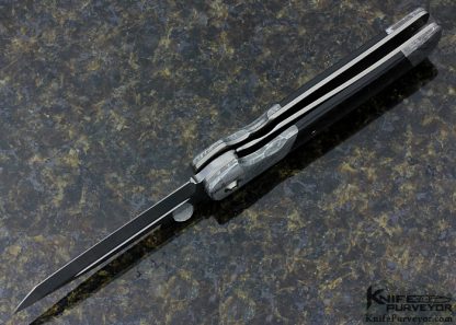 Bob Terzuola Custom Knife One Off Tanto Meteorite Bolsters & Carbon Fiber Linerlock - Image 5