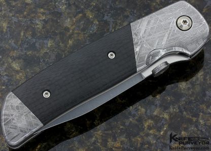 Bob Terzuola Custom Knife One Off Tanto Meteorite Bolsters & Carbon Fiber Linerlock - Image 3