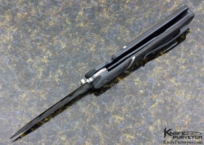 Bob Terzuola Custom Knife "Athena Varient" Zirconium and Carbon Fiber with Chad Nichols "Armor Core" Damascus Linerlock - Image 5