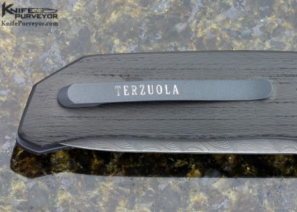 Bob Terzuola Custom Knife "Athena Varient" Zirconium and Carbon Fiber with Chad Nichols "Armor Core" Damascus Linerlock - Image 6