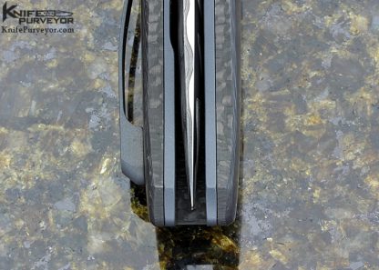 Bob Terzuola Custom Knife "Athena Varient" Zirconium and Carbon Fiber with Chad Nichols "Armor Core" Damascus Linerlock - Image 7