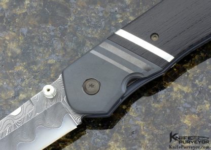 Bob Terzuola Custom Knife "Athena Varient" Zirconium and Carbon Fiber with Chad Nichols "Armor Core" Damascus Linerlock - Image 2