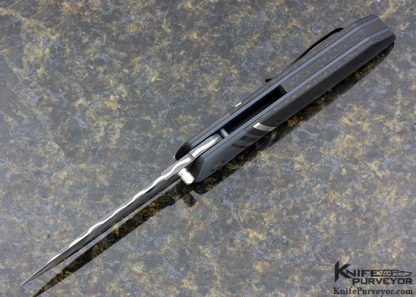 Bob Terzuola Custom Knife "Athena Varient" Zirconium and Carbon Fiber with Chad Nichols "Armor Core" Damascus Linerlock - Image 4