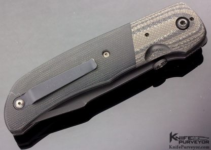 Bob Terzuola Custom Knife Black Linen Micarta,Titanium, 514 Eagle Rock Multigrind Linerlock - Image 3