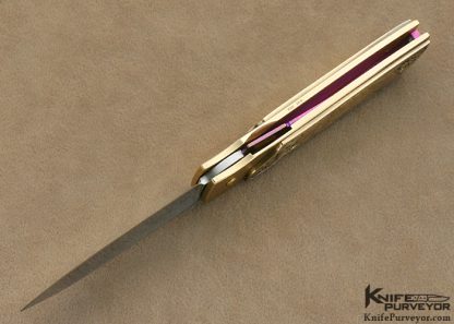 Bob Terzuola Custom Knife 18 Kt Gold Linerlock Engraved by Ray Cover Jr. Originally Commissioned by Barrett Smythe - Image 9