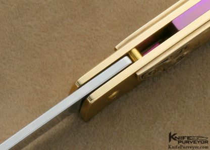 Bob Terzuola Custom Knife 18 Kt Gold Linerlock Engraved by Ray Cover Jr. Originally Commissioned by Barrett Smythe - Image 8