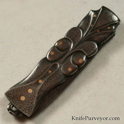 Robert Weinstock Custom Knife Carved Damascus Bale Lock Dagger - Image 3