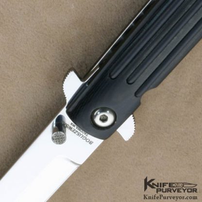 Phil Boguszewski Custom Knives Black Micarta Stiletto Linerlock - Image 2