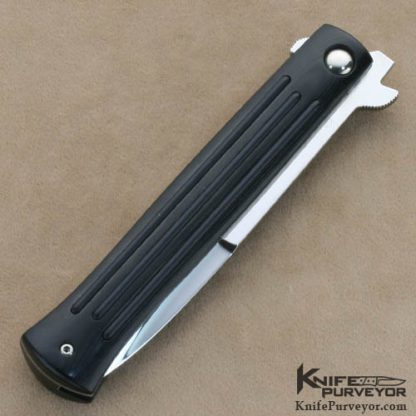 Phil Boguszewski Custom Knives Black Micarta Stiletto Linerlock - Image 3