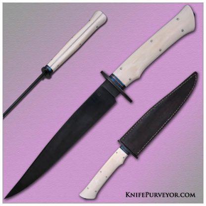 Bailey Bradshaw's Custom Knife: Mastersmith Blued Sole Authorship Damascus  Fighter