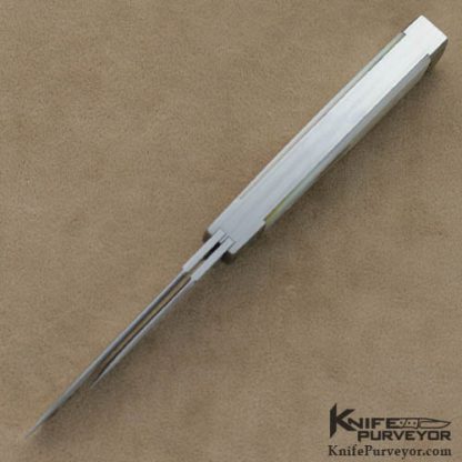 Bailey Bradshaw Custom Knives 2 Bladed Mother of Pearl Gunstock Engraved by Ron Nott - Image 5