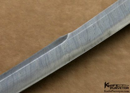 Bailey Bradshaw Custom Knives Sole Authorship Damascus & Engraved Stag Jaeger Sword - Image 5