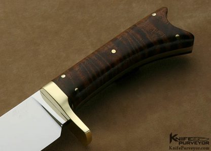 Walter Brend Custom Knives Tiger Maple & Polished Brass Mediterranean Bowie #005 - Image 3