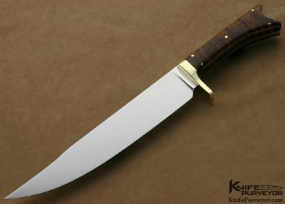 Walter Brend Custom Knives Tiger Maple & Polished Brass Mediterranean Bowie #005