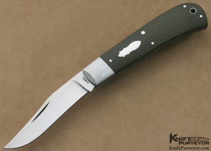 Brett Dowell Custom Knife Green Canvas Micarta Back Pocket Slip Joint