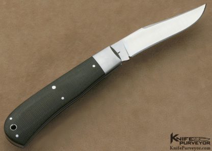 Brett Dowell Custom Knife Green Canvas Micarta Back Pocket Slip Joint - Image 6