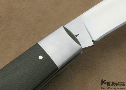 Brett Dowell Custom Knife Green Canvas Micarta Back Pocket Slip Joint - Image 7