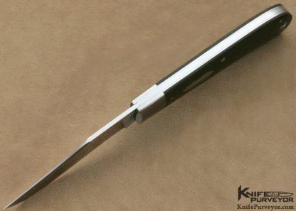 Brett Dowell Custom Knife Green Canvas Micarta Back Pocket Slip Joint - Image 4