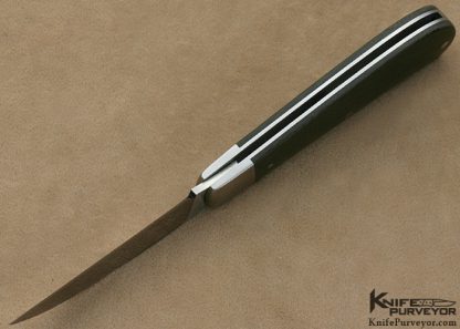 Brett Dowell Custom Knife Green Canvas Micarta Swayback Knife Slip Joint - Image 6