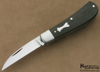 Brett Dowell Custom Knife Green Canvas Micarta Swayback Knife Slip Joint