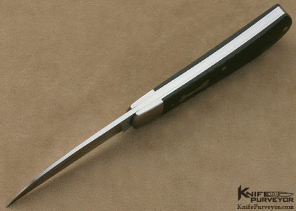 Brett Dowell Custom Knife Green Canvas Micarta Swayback Knife Slip Joint - Image 4