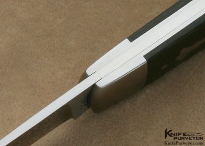 Brett Dowell Custom Knife Green Canvas Micarta Swayback Knife Slip Joint - Image 5