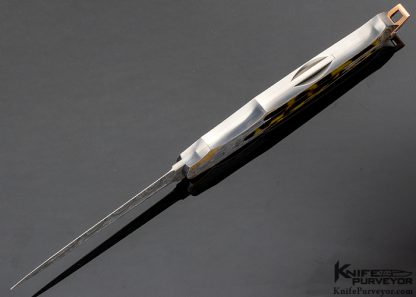 Warren Osborne Custom Knife Amber Interframe Lockback Dagger Engraved by Master Engraver Brian Hochstrat - Image 6