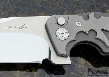 Brian Tighe Custom Knife #4 Tashi Bharucha Design Button Lock Flipper - Image 2