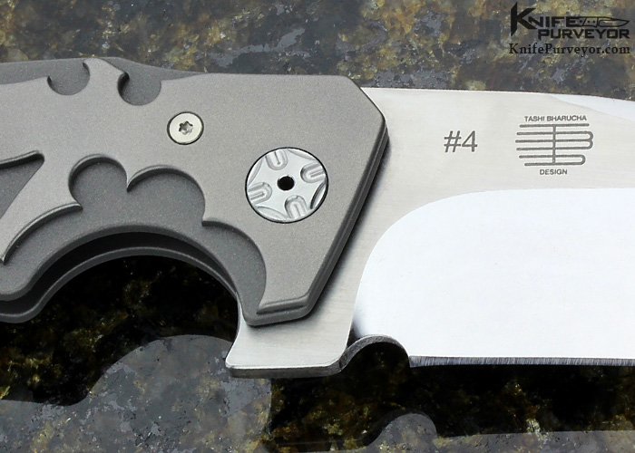 Brian Tighe Custom Knife #4 Tashi Bharucha Design Button Lock Flipper - Image 4