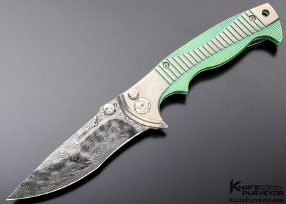 Brian Tighe Custom Knife Damasteel "Tighe Raid" Button Lock