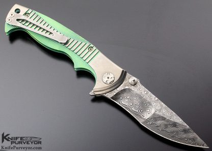 Brian Tighe Custom Knife Damasteel "Tighe Raid" Button Lock - Image 3