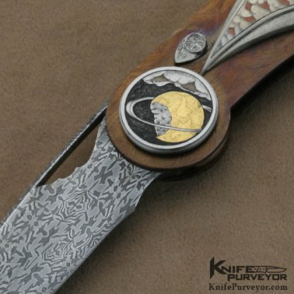 David Broadwell Custom Knives Brian Hochstrat Engraved "Galactic Warriors" Techno Art Folder - Image 2
