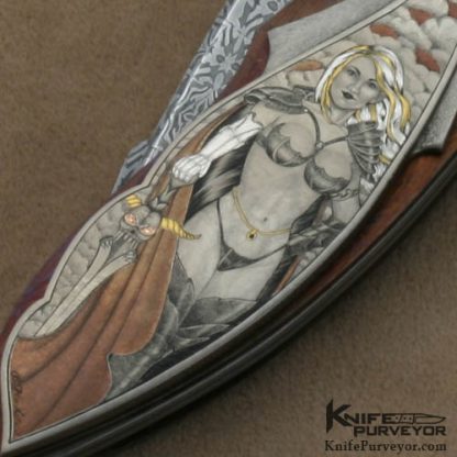 David Broadwell Custom Knives Brian Hochstrat Engraved "Galactic Warriors" Techno Art Folder - Image 7