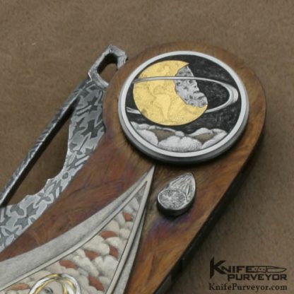 David Broadwell Custom Knives Brian Hochstrat Engraved "Galactic Warriors" Techno Art Folder - Image 6