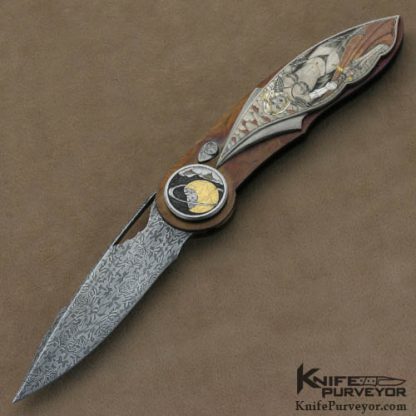 David Broadwell Custom Knives Brian Hochstrat Engraved "Galactic Warriors" Techno Art Folder