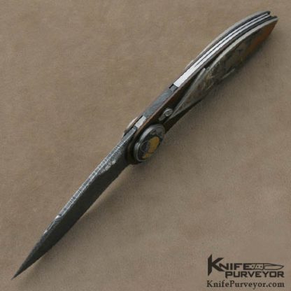 David Broadwell Custom Knives Brian Hochstrat Engraved "Galactic Warriors" Techno Art Folder - Image 8