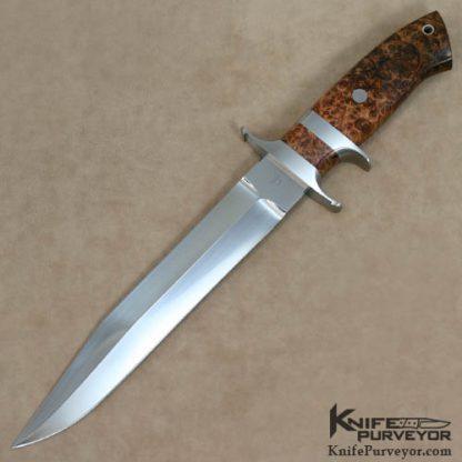 David Broadwell Custom Knife Burlwood Subhilt Fighter