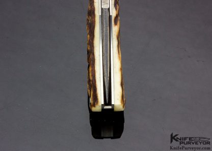 Bruce Bump Custom Knife Sole Authorship Feather Pattern Damascus Slip Joint - Image 6