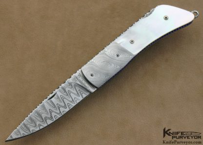 Bud Weston Custom Knives Mother of Pearl & Mike Norris Stainless Damascus Lockback