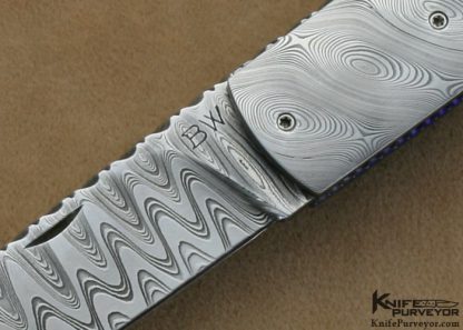 Bud Weston Custom Knives Mother of Pearl & Mike Norris Stainless Damascus Lockback - Image 2