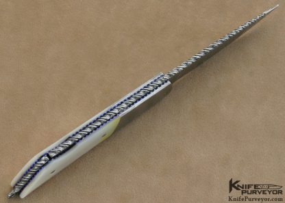 Bud Weston Custom Knives Mother of Pearl & Mike Norris Stainless Damascus Lockback - Image 6