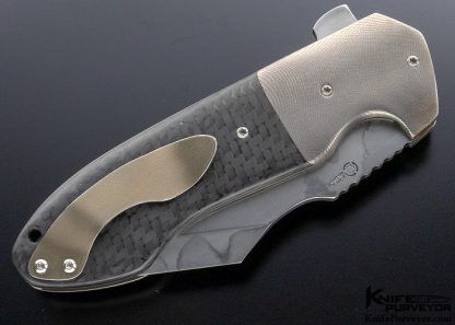 Michael Burch Custom Knife Super Conductor & Carbon Fiber Large "Tangent Varient" Linerlock Flipper - Image 3