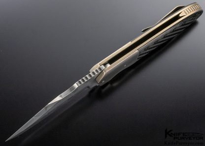 Michael Burch Custom Knife Super Conductor & Carbon Fiber Large "Tangent Varient" Linerlock Flipper - Image 6