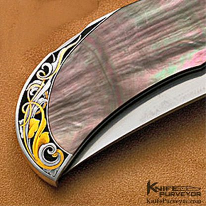 Jack Busfield Custom Knife Sam Alfano Engraved Blacklip Pearl Lockback - Image 5