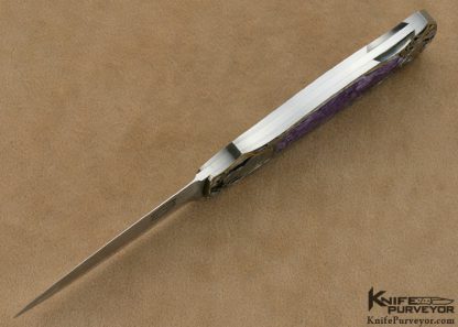 Jack Busfield Custom Knife Sam Alfano Engraved Charoite Interframe Lockback Price Dagger - Image 7