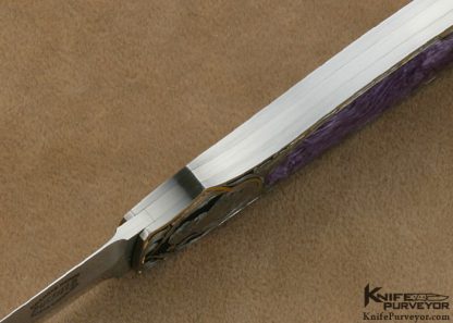 Jack Busfield Custom Knife Sam Alfano Engraved Charoite Interframe Lockback Price Dagger - Image 8