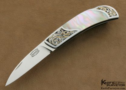 Jack Busfield Custom Knife Green Jade Lockback Engraved by Sam Alfano
