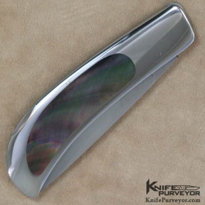 Jack Busfield Custom Knife Blacklip Pearl Interframe Lockback - Image 3